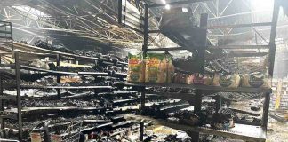 Walmart store interior following the fire last week. Photo/Peachtree City Fire Department.