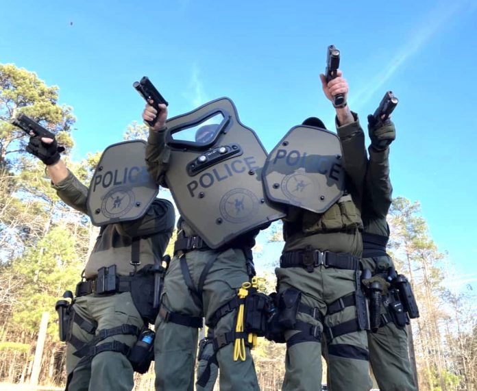 Peachtree City Police Special Response Unit ready for action. Peachtree City Police Facebook page.