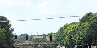 New bridge across Ga. Highway 54 West near Piedmont Fayette Hospital is installed. Photo/City of Fayetteville.