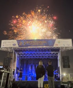 Start of the fireworks grand finale at the Fayetteville 200th Birthday Bash. Photo/Joe Domaleski