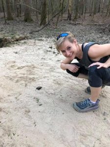 <b>Mary Catherine Domaleski spots a baby turtle along Gingercake Creek. Photo/Joe Domaleski</b>
