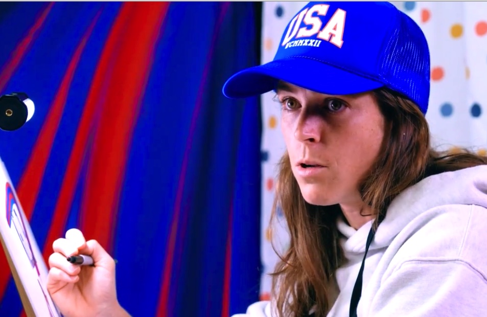 Kelley O’Hara responds to questions during promotional interview.