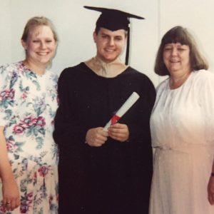 My MBA graduation from GSU in December 1993. On the left, my future wife Mary Catherine (Mercer) Domaleski. On the right, my future mother-in-law George Ann Mercer (now deceased). Photo/Joe Domaleski