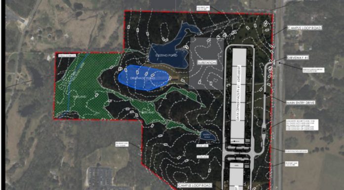 Graphic map of proposed Tyrone Data Center. Graphic/Town of Tyrone.