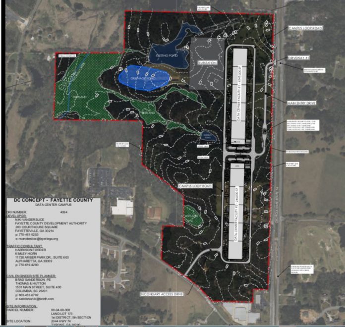 Graphic map of proposed Tyrone Data Center. Graphic/Town of Tyrone.