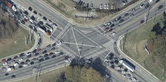 Aerial view of the Hwy. 54-74 intersection. Photo/Ga. DOT.