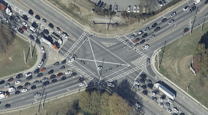 Aerial view of the Hwy. 54-74 intersection. Photo/Ga. DOT.