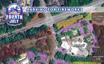 Here's where you can limited parking for vehicles, including golf carts, for the evening fireworks behind City Hall.