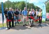 Fayette County officials commemorate the completion of a roundabout and cart path extension on Redwine Road . Photo/Fayette County.