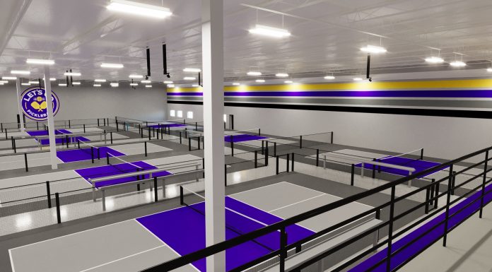 Rendering of the new indoor pickleball facility in Peachtree City. Photo/LetsGoPickleball