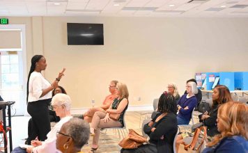 Elections and Voter Registration Director  Brieanna Garrett speaks at the event. Photo/Fayette County.