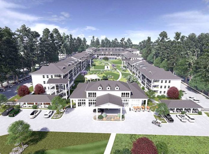 Rendering of proposed 175-apartment complex adjacent to Crown Plaza Conference Center at 201 Aberdeen Parkway in Peachtree City. Graphic/Peachtree City Planning Commission.