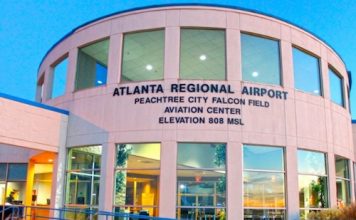 Main terminal building at Peachtree City's Falcon Field. File photo.