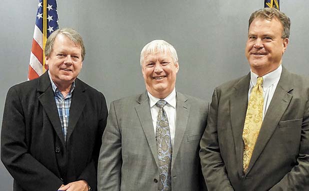 The three current Griffin Judicial Circuit superior court judges are shown in a photo from 2016. (L-R) Judges Fletcher Sams, Charles Ballard and Christopher Edwards. Photo/Submitted.</b>